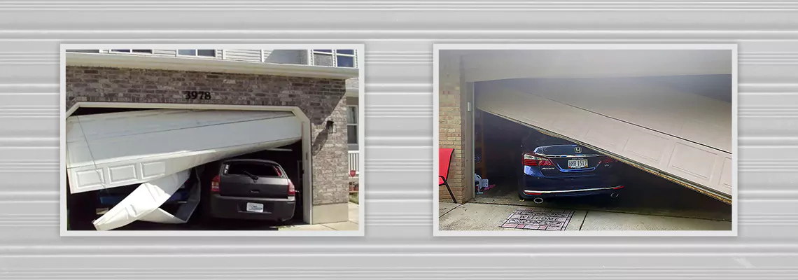 Repair Commercial Garage Door Got Hit By A Car in Tinley Park, Illinois